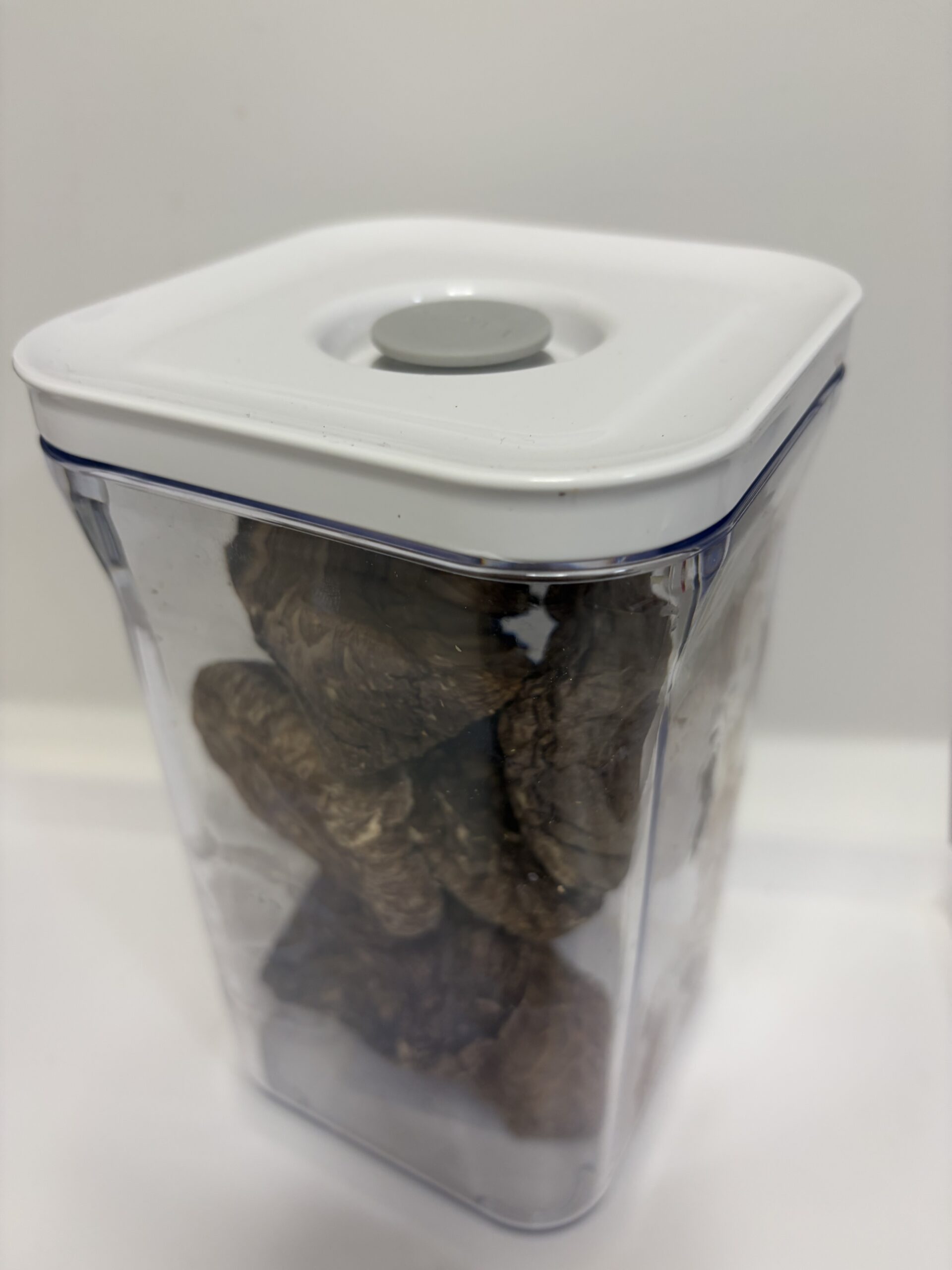 VAKUENの真空容器に入れた天日干し椎茸